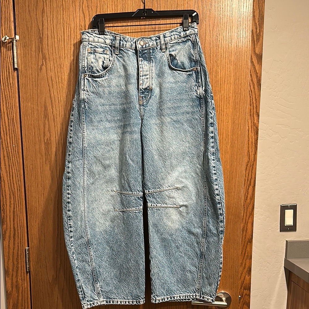 We The Free Good Luck Mid-Rise Barrel Jeans